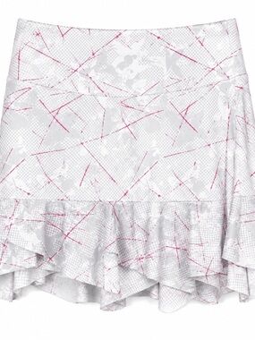 Denise Cronwall Small Stella Sienna 13” Skort White Striped Stretch Tennis Golf